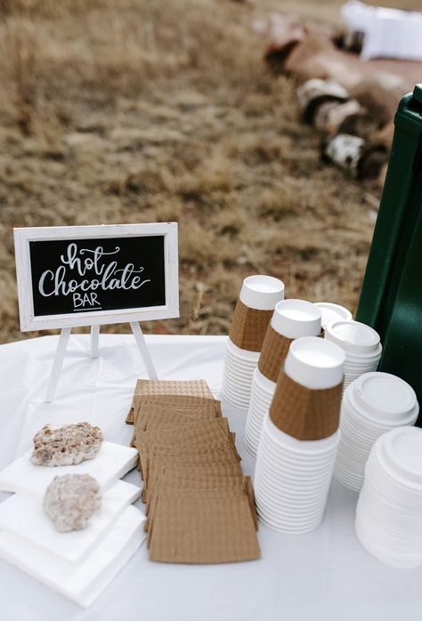 Hot Chocolate And Coffee Bar Wedding, Bridal Shower Hot Chocolate Bar, Coffee Bar Ideas Event, Hot Drink Bar Wedding, Hot Chocolate Bar For Wedding Receptions, Hot Chocolate Wedding Bar, Wedding Cocoa Bar, Hot Coco Bar Idea Wedding, Coffee Bar Party Drink Stations