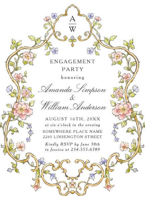 Victorian Wedding Invitations, Design Invitation, Wedding Dress Outfit, Garden Wedding Invitations, Foil Wedding Invitations, Victorian Wedding, Victorian Design, Engagement Party Invitations, Vintage Wedding Invitations