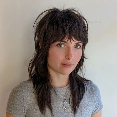 2024 Women’s Mullet Haircuts 18 Ideas: Trending Styles and Inspiration Womens Modern Mullet, Semi Long Haircut For Women, Shullet Cut, Modern Mullet Women Shag, Semi Mullet, Fairy Mullet, Bob Mullet, Feminine Mullet, Shullet Hairstyles