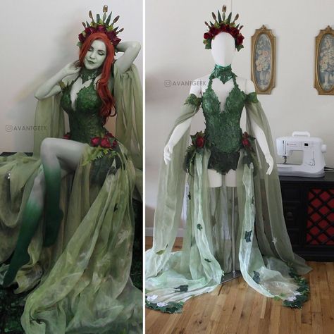 Poison Ivy Costume Diy, Poison Ivy Dress, Poison Ivy Halloween Costume, Poison Ivy Costume, Ivy Costume, Poison Ivy Cosplay, Poison Ivy Costumes, Diy Cosplay, Dc Cosplay