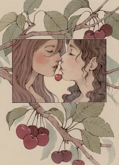 Kissing Drawing, Lesbian Art, Lgbt Art, Queer Art, Gay Art, Fanarts Anime, Girls In Love, Pretty Art, Amazing Art