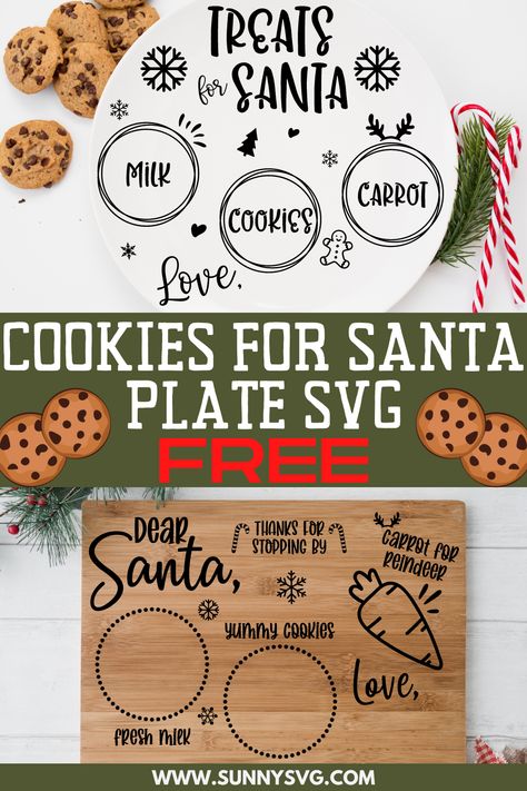 cookies for santa plate svg free Santa Cookie Boards Diy Christmas, Treats For Santa Svg Free, Cricut Santa Cookie Plate Svg Free, Christmas Cookie Plates For Santa, Santa Cookie Plate Svg, Santa Cookie Tray Svg Free, Christmas Plate For Santa, Santa Milk And Cookies Plate Diy, Cookies For Santa Plate Svg Free