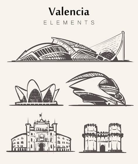 Summer Abroad, Concept Diagram, Science Art, City Art, City Guide, Premium Vector, Valencia, Google Images, Sketch Book