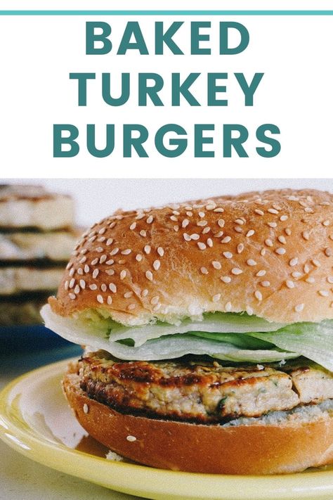 Oven baked turkey burgers come out perfectly juicy every time! These are perfect for a quick weeknight dinner or protein packed meal prep Burger Recipes Oven, Convection Oven Turkey, Oven Turkey Burgers, Baked Turkey Burgers, Oven Baked Turkey, Turkey Burger Recipes Healthy, Oven Turkey, Toasted Turkey, Oven Burgers