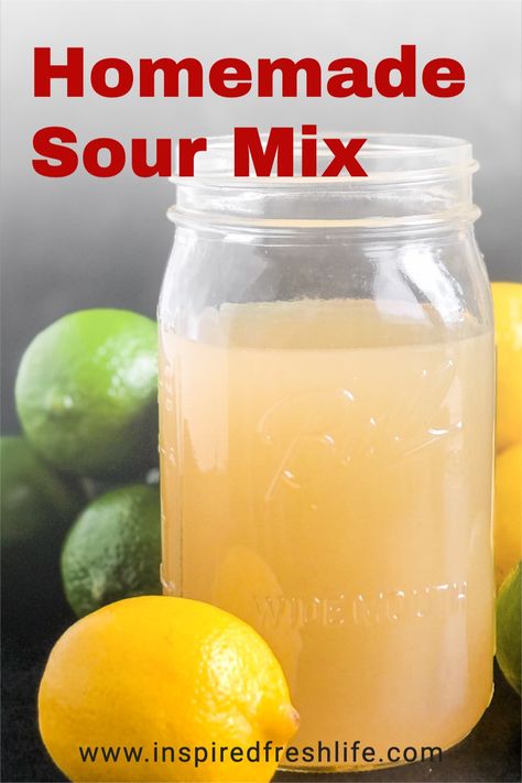 Sweet And Sour Mix Recipe, Homemade Sour Mix, Vodka Sour, Cherry Vodka, Hand Juicer, Acacia Gum, Sour Mix, Fresh Lemonade, Ingredient Substitutions