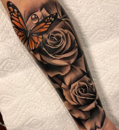 Tattoos Pretty, Arm Sleeve Tattoos For Women, Rose Tattoo Sleeve, Hand Tattoos For Girls, Cute Hand Tattoos, Pretty Hand Tattoos, Forearm Tattoo Women, Dope Tattoos For Women, Shoulder Tattoos For Women