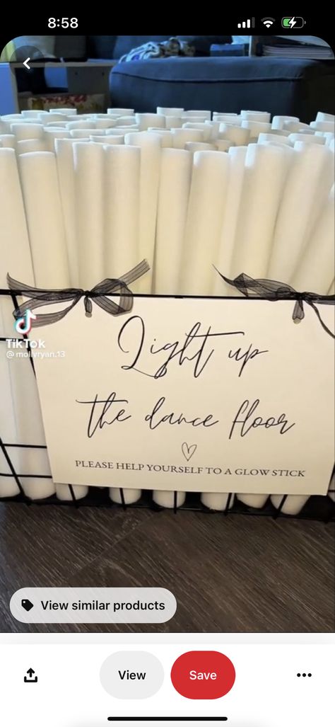 Sign For Glow Sticks At Wedding, Glow Sticks Wedding Reception, White Foam Glow Sticks Wedding, Glowstick Wedding Dance Floor, Glow Sticks Sign Wedding, Glow Stick Wedding Dance Floor, Glow Stick Holder Wedding, Glow Foam Stick Wedding, How To Display Glow Sticks At A Wedding