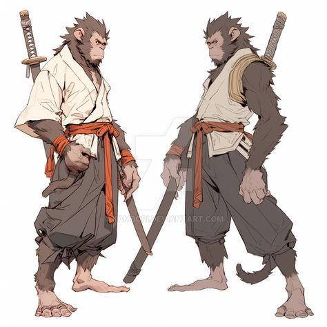 Half Monkey Half Human, Chimpanzee Character Design, Hadozee D&d, Monkey Humanoid, Monkey Concept Art, Spelljammer Characters, Monkey Fursona, Monkey Character Design, Monkey Anime