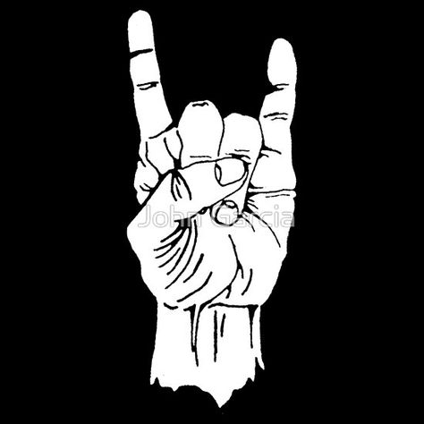 Horns Horns Illustration, Hand Skull, Metal Horns, Rock Hand, Music Legends, Comic Illustration, Skull Print, Kurt Cobain, Peace Gesture