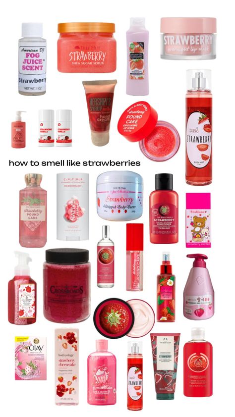 how to smell like strawberries #cleangirl #aesthetic Smell Like Strawberries, Aesthetic Shuffles, Pound Cake With Strawberries, Makeup Accesories, Shower Skin Care, Sweet Smell, Body Care Routine, Whipped Body Butter, Body Skin Care Routine