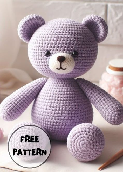 Free Crochet Puffy Teddy Bear Amigurumi Pattern Crochet Amigurumi Teddy Bear, Large Amigurumi Teddy Bear Free Pattern, Free Easy Teddy Bear Crochet Patterns, Free Amigurumi Teddy Bear Crochet Patterns, Free Teddy Crochet Pattern, Amigurumi Free Pattern Teddy Bear, Crochet Big Bear Pattern Free, Free Crochet Pattern For Teddy Bear, Large Crochet Bear Pattern Free