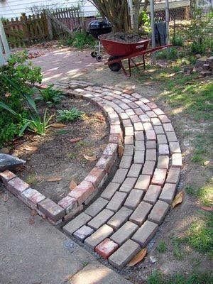 Charming brick paver walkway project | Pretty Purple Door #Gardenpath Brick Paths, Concrete Path, Brick Pathway, Walkway Design, Brick Path, Brick Walkway, Paver Walkway, Brick Garden, Garden Walkway