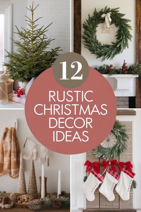 Explore 12 charming rustic Christmas decor ideas to bring warmth and coziness to your home this holiday season. From natural elements like pinecones and twigs to DIY ornaments and vintage accents, these ideas will help you create a festive atmosphere with a touch of country charm. Whether you prefer traditional red and green colors or neutral tones with pops of plaid, there's something for every style in this collection. Get inspired to deck the halls in a rustic chic way that celebrates the spi Old Crocks Christmas Decor Ideas, Rustic Christmas Theme, Crock Christmas Decor, Diy Scandinavian Christmas Decorations, Simple Rustic Christmas Decor, Primitive Christmas Decorating Ideas, Country Style Christmas, Rustic Christmas Decor Ideas, Rustic Christmas Crafts