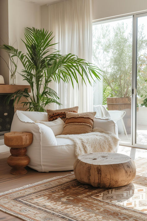 40 Boho Living Room Ideas To Create a Dreamy Oasis Boho House Minimalist, Living Room Surf Style, Boho Beach Studio Apartment, Coastal Boho Interior Living Room, Ocean Aesthetic Room Boho, Boho Living Toom Rug, Coastal Boho Living Room, Contemporary Living Room Chairs, Boho Beach House