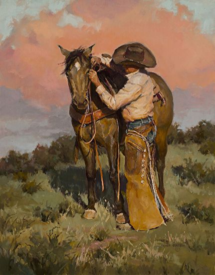 Beautiful oil painting of a cowboy and his horse named "Another Notch" by Shawn Cameron Cowboy Artists, Painted Horses, Western Artwork, Wilde Westen, Western Comics, Western Paintings, Beautiful Oil Paintings, West Art, Cowboy Art