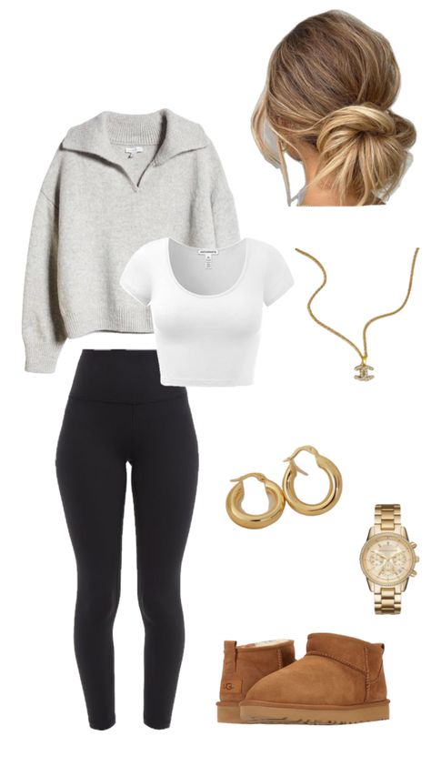 #winter #outfitinspo #beauty #comfy #uggs #lululemon #cute #gold Lululemon Outfits, Casual Preppy Outfits, Trendy Outfits For Teens, Cute Lazy Day Outfits, Cute Preppy Outfits, School Looks, Easy Trendy Outfits, Cute Comfy Outfits, Simple Trendy Outfits