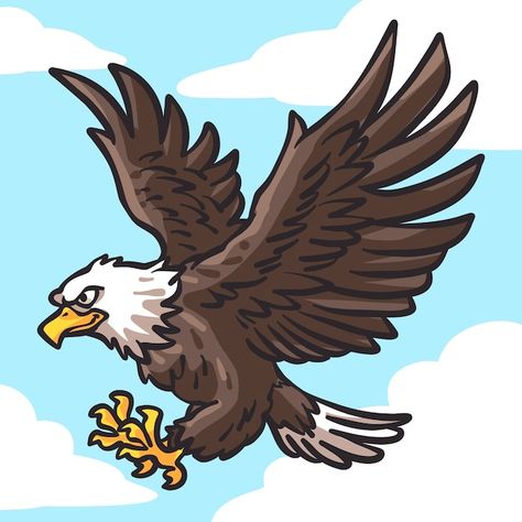 Free vector hand drawn cartoon hawk ill... | Free Vector #Freepik #freevector Hawk Cartoon, Hawk Illustration, Eagle Drawing Easy, Hawk Drawing, Cartoon Eagle, Fly Drawing, Eagle Drawing, Positive Quotes For Work, Illustration Ideas