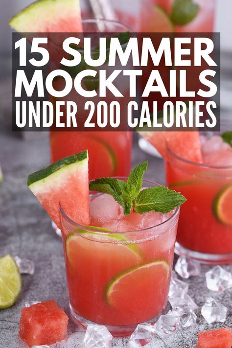 Low Calorie Drinks Nonalcoholic, Low Calorie Drink Recipes, Low Calorie Alcoholic Drinks, Nonalcoholic Drink, Summer Drinks Nonalcoholic, Summer Mocktails, Easy Mocktail Recipes, Cocktails And Mocktails, Mocktail Drinks