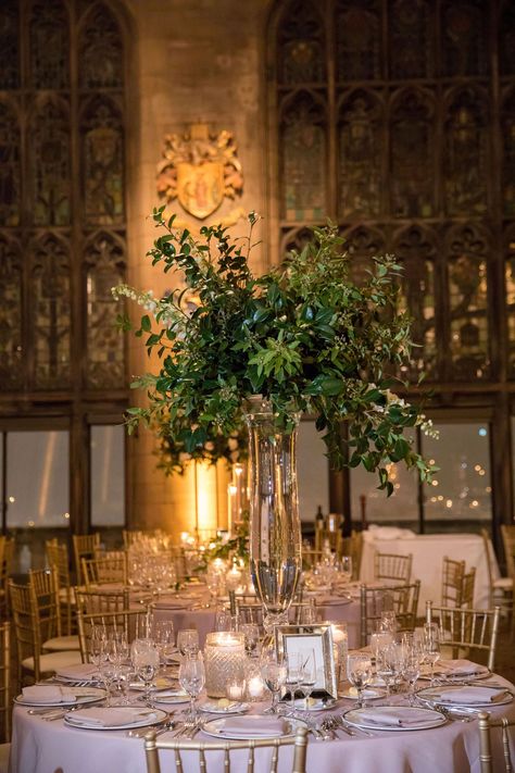 Decor For Wedding Reception, Wedding Centerpeices, Christmas Wedding Centerpieces, Tall Centerpiece, Catholic Wedding Ceremony, Decor For Wedding, Green Centerpieces, Greenery Centerpiece, Tall Wedding Centerpieces