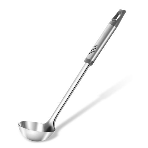 PRICES MAY VARY. 【SUPER STURDY】Made of 1mm thick stainless steel, this serving ladle is integral forming and durable. After a few years of use, it is still as sturdy as before 【FOOD-GRADE MATERIAL】Made of food-grade stainless steel, the kitchen ladle can come into contact with food or soups for a long time. We believe that safe materials are essential for safe use 【MULTI-SCENE USE】It’s an ideal kitchen tool for making soups or stews in the kitchen, meeting the needs of daily porridge, soup, dump Ideal Kitchen, Soup Ladle, Ladles, High Quality Kitchen, Kitchen Tool, Kitchen Utensils Gadgets, Serving Spoons, Kitchen Tools And Gadgets, Cooking Utensils