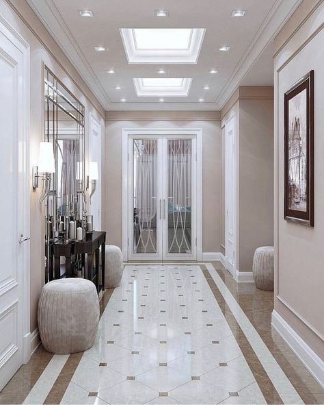 Marble Floor Pattern, Marble Flooring Design, Corridor Design, Ceiling Design Living Room, Hallway Designs, Ceiling Design Modern, Floor Tile Design, Luxury House Interior Design, Marble Flooring