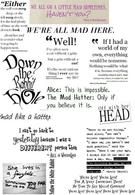 Alice Quotes, Quote Font, Alice In Wonderland Quotes, Wonderland Tattoo, Alice And Wonderland Quotes, Wonderland Quotes, Mad Hatters, Alice In Wonderland Theme, Alice In Wonderland Tea Party