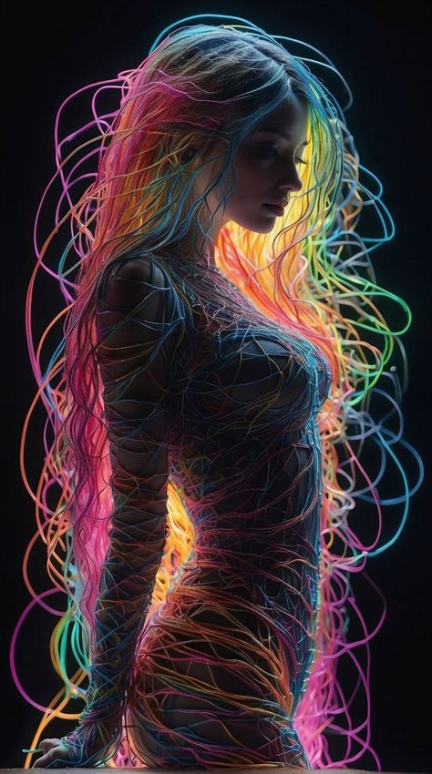 Neon Girl, Android Wallpaper Art, Girl Iphone Wallpaper, Body Art Photography, Beautiful Abstract Art, Female Art Painting, Art Gallery Wallpaper, Cool Wallpapers Art, Human Art