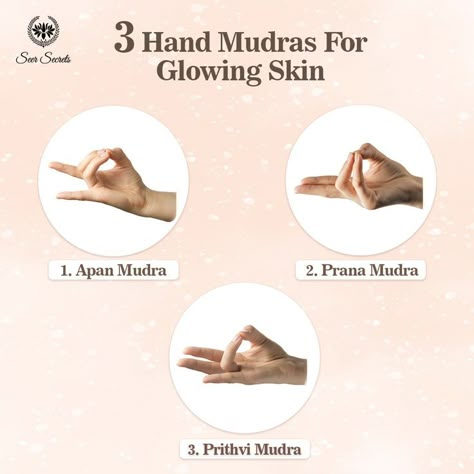 Let's get Glowing🌟 .⁣⁣ Do you want to have #healthyskin that makes others remark #ThatGlowTho? Yoga has got your back! All you have to do, in addition to keeping a regular #skincare regimen, is practice these hand #mudras! .⁣ #SeerSecretsRecommends:⁣ 🌟Seer Secrets Hydrating #SheetMask (Rs 179)⁣ ⭐Seer Secrets Day Water #FaceCream (Rs 405)⁣ ⭐Seer Secrets Aloe vera Spf 21 #Sunscreen (Rs 413)⁣ .⁣⁣ Tag someone who needs to bookmark this post!⁣⁣ #Yogaskin #Yoga Hand Mudras For Glowing Skin, Mudra For Face Glow, Mudras For Glowing Skin, Mudra For Glowing Skin, Yoga For Skin Glow, Mudras Hand, Yoga For Knees, Healing Reflexology, Doctor Quotes Medical