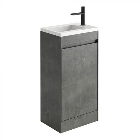 Small Vanity Unit, Cloakroom Sink, Easy Bathrooms, Cloakroom Vanity Unit, Small Sink, Sink Units, Concrete Basin, Small Vanity, Basin Vanity Unit