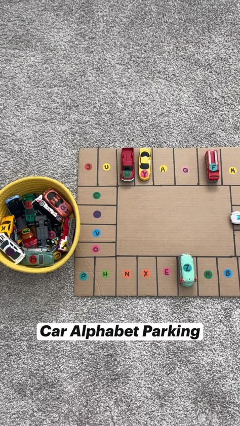 Car Alphabet, Pre Writing Activities, Baby Learning Activities, Alphabet Activities Preschool, Motor Skills Activities, Preschool Art Activities, Baby Activities, Teaching Preschool, Activities Preschool