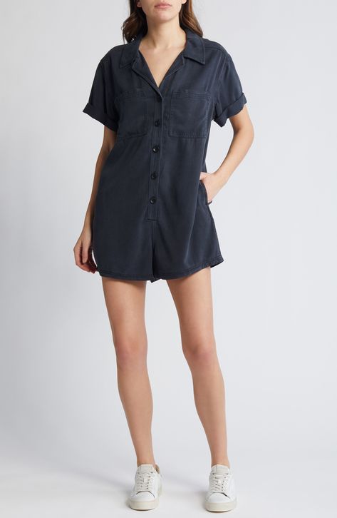 Treasure & Bond Utility Romper | Nordstrom Utility Romper, Hairstyling Products, Rollerball Perfume, Fun Times, Fragrance Design, Notched Collar, Nordstrom Store, Fabric Gifts, Free Fabric