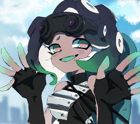 The Season Two Octoling Armor looks good on her | Splatoon | Know Your Meme Splatoon Marina, Lusamine Pokemon, Marina Splatoon, Splat Tim, Pearl And Marina, Splatoon Memes, Nintendo Splatoon, Callie And Marie, Splatoon 2 Art