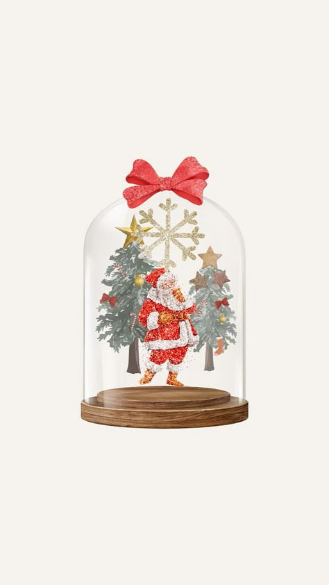 Cute Wallpaper Christmas, Iphone Christmas Wallpaper, Christmas Cloche, Christmas Wallpaper Iphone, Aesthetic Mobile, Wallpapers 2023, Iphone Wallpaper Cute, Santa Snow Globe, Wallpaper Christmas