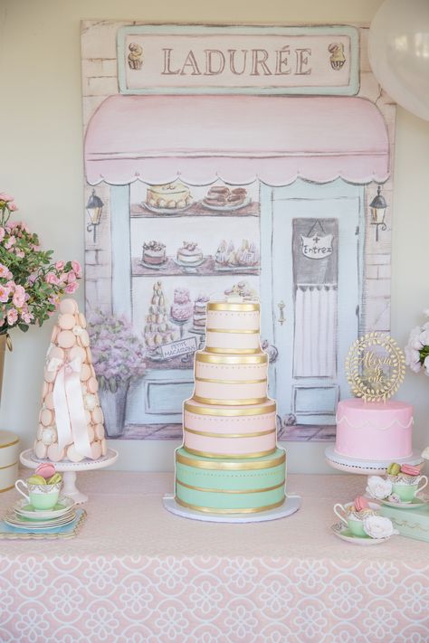 Un avec Ladurée – Ladurée Inspired 1st birthday Cake Photography Ideas, Tea Party Birthday Ideas, Parisian Party Theme, Paris Themed Birthday Party, Paris Tea, Parisian Party, Paris Birthday Parties, Laduree Paris, Paris Theme Party