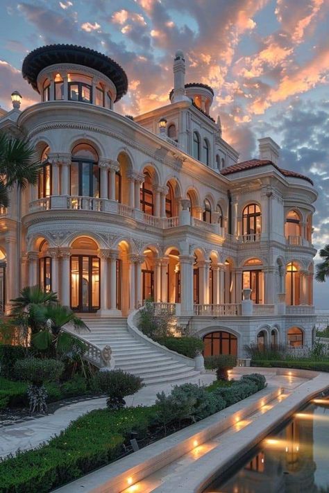 Houses Exterior Mansions, Cozy Car Interior, Lux House, Big Beautiful Houses, Palace House, Cozy Car, Sky Window, Mansion Aesthetic, Old Money House