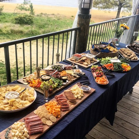 Cheese and Charcuterie Display Chips And Dip Grazing Table, Grazing Table Ideas For 10 People, Fruit And Veggie Grazing Table, Grazing Table Tips, Wedding Meat And Cheese Tray, Graduation Grazing Table Ideas, Outdoor Appetizers For A Crowd, Fruit Grazing Table, Simple Grazing Table