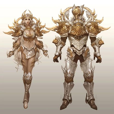 High Daeva Plate Armor from Aion Types Of Armor, Plate Armor, Armor Clothing, Female Armor, Art Manga, Fantasy Armor, Game Character Design, Armor Concept, Fantasy Warrior