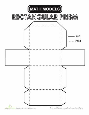 Worksheets: Rectangular Prism Cut-Out Math Template, Math Models, Teaching Geometry, Rectangular Prism, Printable Shapes, Geometry Worksheets, Shapes Preschool, Shapes Worksheets, Printables Free Kids