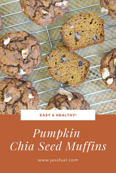 These Pumpkin Chia Seed Muffins are dairy-free yet super moist, light and fluffy. Ground chia seeds give them a silky texture and pack in lots of nutrients! Pumpkin Chia Seed Muffins, Flax Seed Pumpkin Muffins, Pumpkin Chia Seed Pudding Coconut Milk, Chia Seed Pudding Pumpkin Spice, Pumpkin Seed Granola, Chia Seed Muffins, Easy Breakfast Smoothies, Simple Muffin Recipe, Homemade Muffins