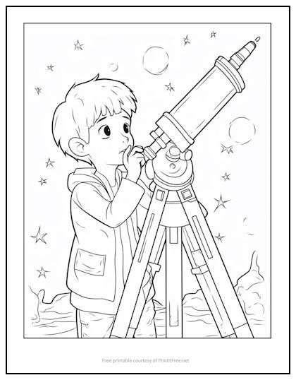 If your young astronomers are fascinated by the magic of the night sky, then they’ll LOVE this free printable “Boy with Telescope Coloring Page”. Full of detail to color, it’s great for kids of all ages. Astronomer Drawing, Flower Vase Drawing, Vase Drawing, Moon Sighting, Printable Kids, Look At The Sky, Kids Coloring, Kids Corner, The Night Sky