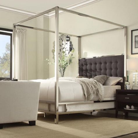 Whatever Your Bedroom Decor, One of These Canopy Beds is Right For You Low Profile Canopy Bed, Beautiful Bed Designs, Simple Bed Designs, Bed Metal, Canopy Bed Frame, Timeless Glamour, Four Poster Bed, Canopy Design, Buy Bed