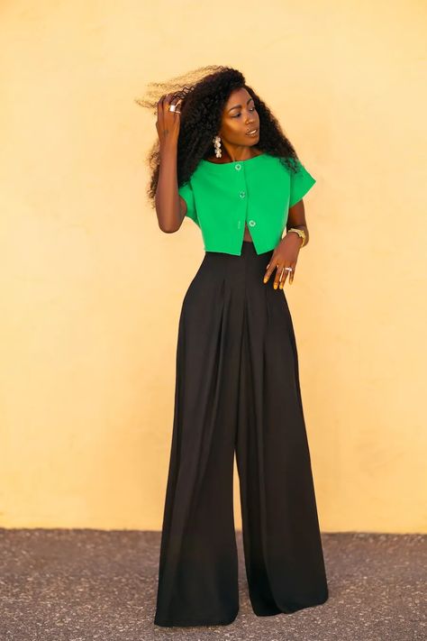 Buttoned Crop Top, Button Crop Top, Style Pantry, Kitenge, High Waist Pants, Casual Style Outfits, Waist Pants, Outfit Details, High Waisted Pants