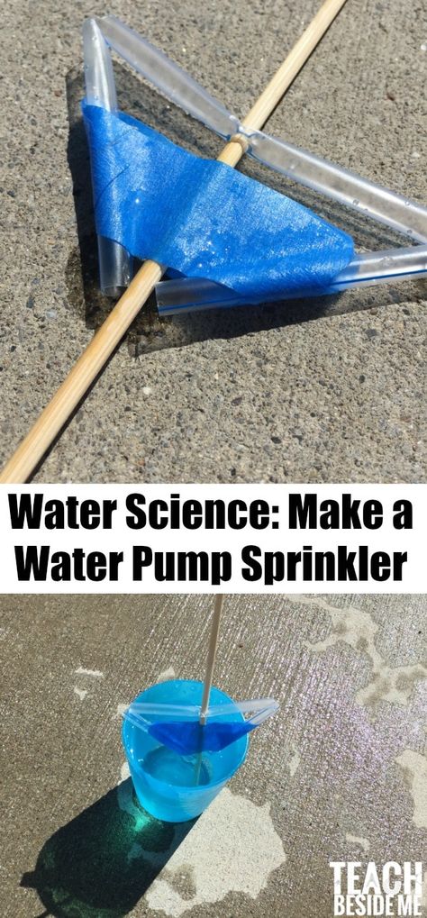 Here is something you can do together, create memories.  PLEASE*** !FOLLOW! *** Water Science: Make a Mini Water Pump Sprinkler,  Summer STEM  via @karyntripp Summer Stem, Science Camp, Science Club, Steam Activities, Science Activities For Kids, Stem Projects, Stem Science, Preschool Science, Elementary Science