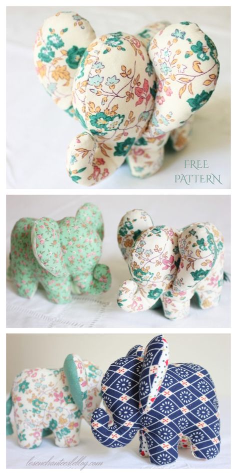 Fabric Art Diy, Diy Sy, 3d Fabric, Diy Fabric Crafts, Soft Toy Patterns, Elephant Toy, Fabric Sewing Patterns, Animal Sewing Patterns, Patterns Fabric