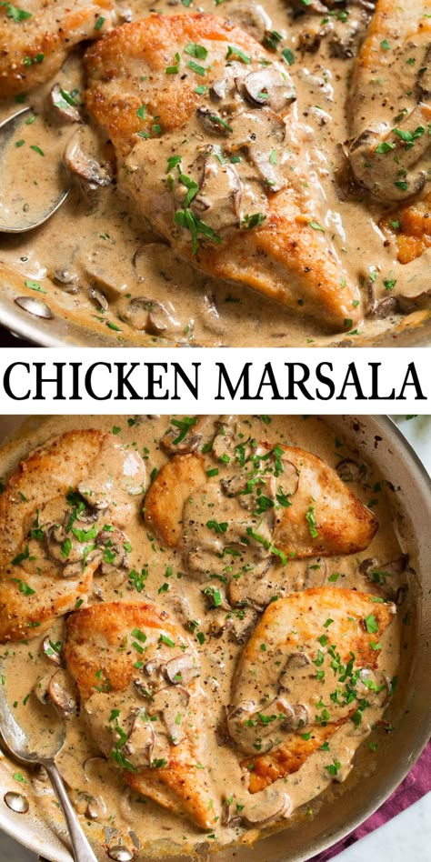 Chicken Marsala Recipe, Marsala Sauce, Marsala Recipe, Marsala Chicken Recipes, Marsala Wine, Chicken Marsala, Cooking Classy, Dinner Recipes For Family, Idee Pasto Sano