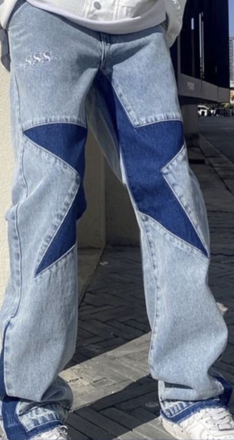 Size Up Jeans Diy, Upcycled Mens Fashion, Cool Jeans Diy, Jeans Diy Ideas, Long Jeans Skirt Outfit, New Jeans Jeans, Low Waist Jeans Outfit, Waist Jeans Outfit, Jeans Jacket Outfit