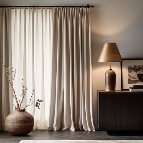 How to Pinch Pleat Curtains: 5 Steps and Methods - Bark and Chase Off Center Windows, Curtains Without Drilling, Pleat Curtains, Pinch Pleat Curtains, Office Designs, Pleated Curtains, Online Interior Design, Hanging Curtains, World Of Interiors