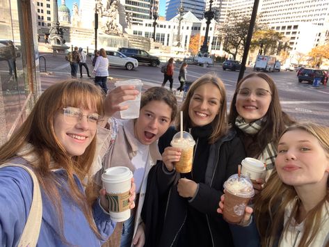 Photo Credits: Mitra Morgan #city #starbucks #friends Group Coffee Aesthetic, Starbucks Friends, Shopping With Friends Aesthetic Mall, Starbucks With Friends Aesthetic, Starbucks Real Photo, Girl Drinking Starbucks, Photo Idea, Happy Thoughts, Hanging Out