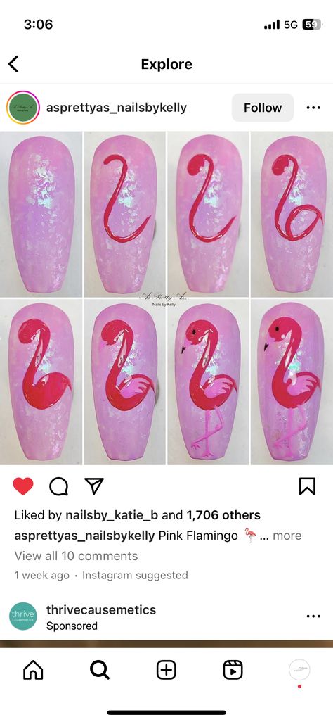 Polygel Ideas, Flamingo Nails, Beauty Lash, Vacation Nails, Disney Nails, Natural Lashes, Pink Flamingos, Makeup Ideas, Nail Ideas