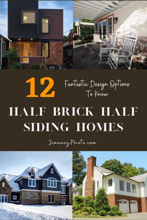 Half Brick Half Siding Homes: All The 12 Fantastic Design Options To Know – JimenezPhoto Half Stucco Half Brick House, House Half Brick Half Siding, Painted Brick And Siding House Exterior, Brick House With Siding Addition, Brick Front House With Siding, Half Brick Half Siding Exterior Paint, Half Brick Half Siding Exterior Remodel, Half Brick Exterior, Exterior House Colors Brick And Siding